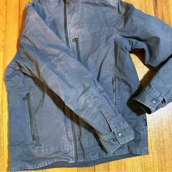 Kuhl Vintage Patina Dyed Zip Up Work Outdoors Canvas Jacket Mens Size S Gray - Picture 7 of 14